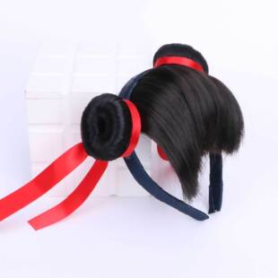 Children's Nezha headband hairpin super cute cute wig ball head super cute idol activity performance hair accessories
