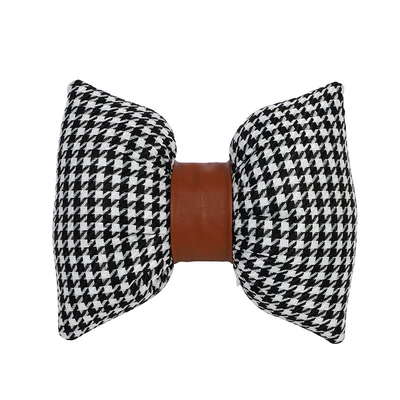 Seat cushion, seat cover – Trendy Car Interior Seat Cushion - brown-leather-waist-houndstooth-headrest