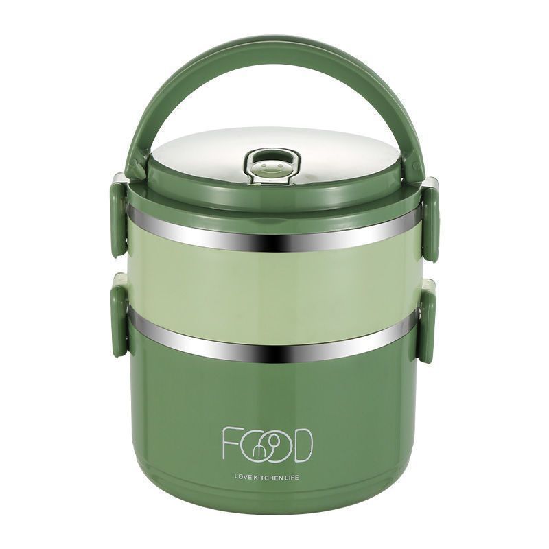 Caja de almuerzo de aislamiento de acero inoxidable de doble capa para empleados de oficina, caja de almuerzo de aislamiento de invierno con cubierta para empleados de oficina