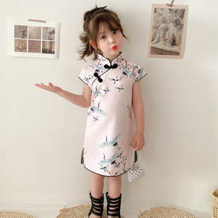 Girl's Cheongsam 2023 Summer New Baby's Ancient Costume Hanfu Dress Western Style Chinese Style Girl's Improvement