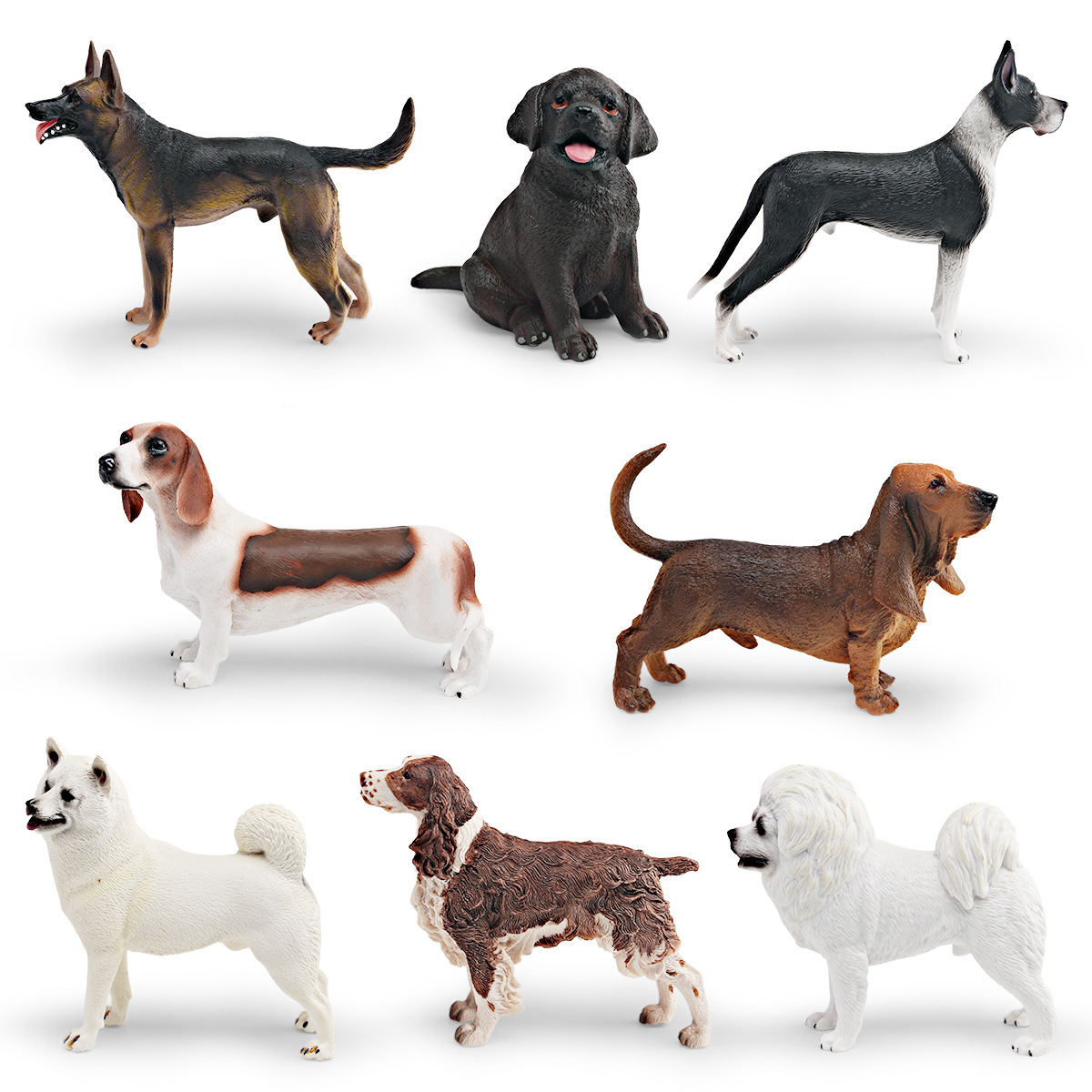 Exportación transfronteriza de simulación de perros de mascota modelo de perro de madera sólida grande Dobin Dorado Mesa Juguetes de decoración estática