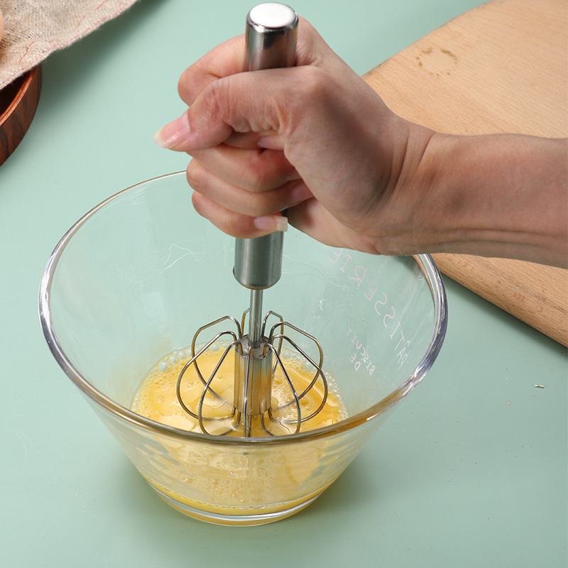 Household Semi-Automatic Kitchen Baking Tool Stainless Steel Manual Press Egg Beater_voghion.com