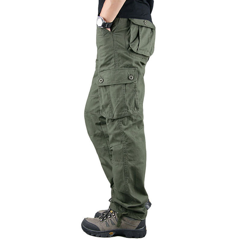 Cross-Border Overalls Men's Outdoor Casual Trousers Large Size Straight Sports Pants Multi-Pocket Loose Work Pants