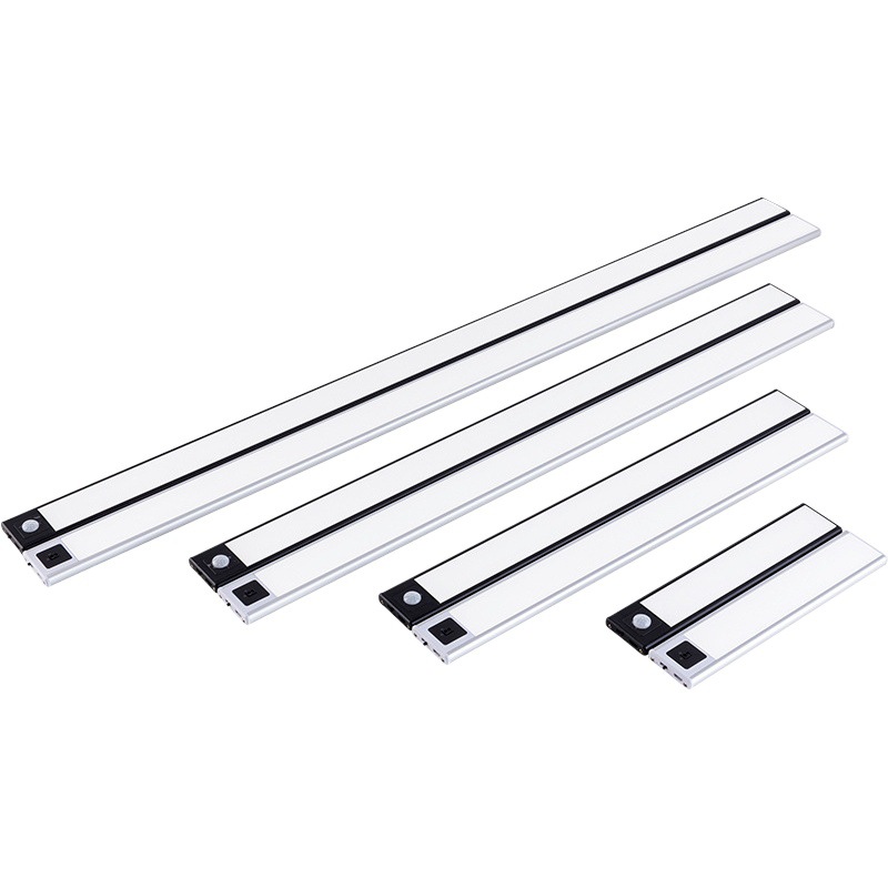 Luz de inducción ultradelgada recargable, adhesiva y magnética para armarios