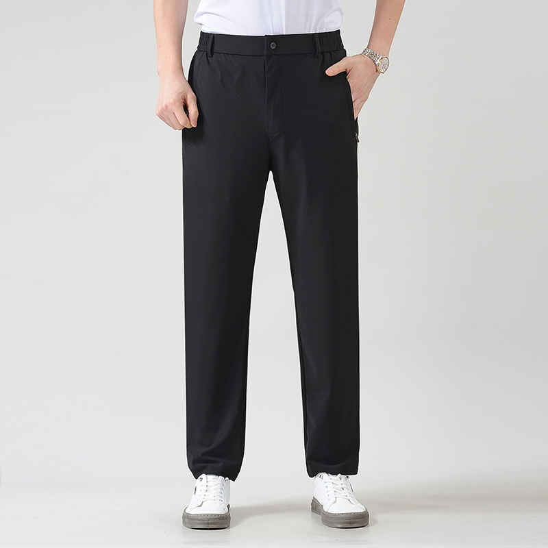 男性カジュアルパンツビジネスカジュアルパンツ男性垂直感ストレート男性夏タイプゆるい職業無料ロングパンツ