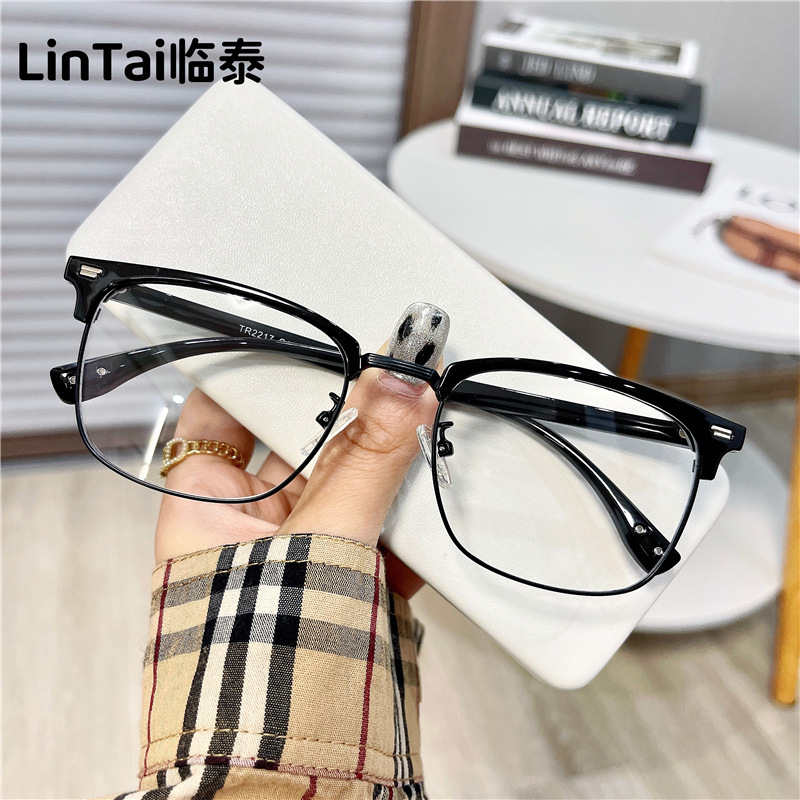 2217 New Business Retro Metal Eyebrow Stand Internet Celebrity Rice Nail Square Frame No Makeup Decorative Flat Mirror Can Be Matched with Myopia