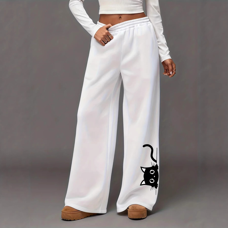 Women's Wide-Leg High-Waisted Adjustable Drawstring Pants with Pockets, Casual Lightweight Y2K Printed Wide-Leg Pants Women's Wide-Leg High-Waisted Adjustable Drawstring Pants with Pockets, Casual Lightweight Y2K Printed Wide-Leg Pants