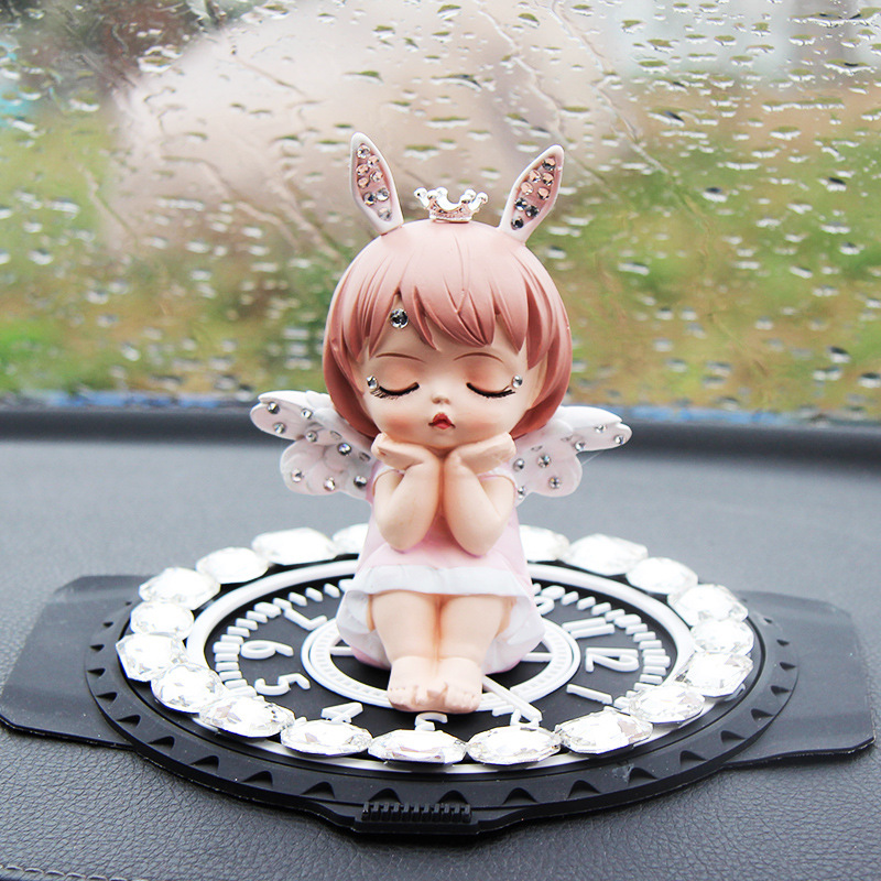Adornos de coche Annie de diamantes adornos de coche ángel resina linda niña de dibujos animados interior del coche regalo de cumpleaños