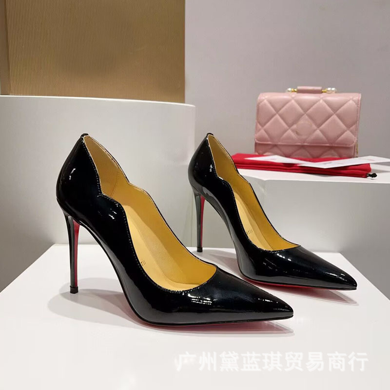 2025夏季新款牛漆皮高跟浅口鞋尖头鞋多色制鞋欧美大码细跟女鞋子|undefined
