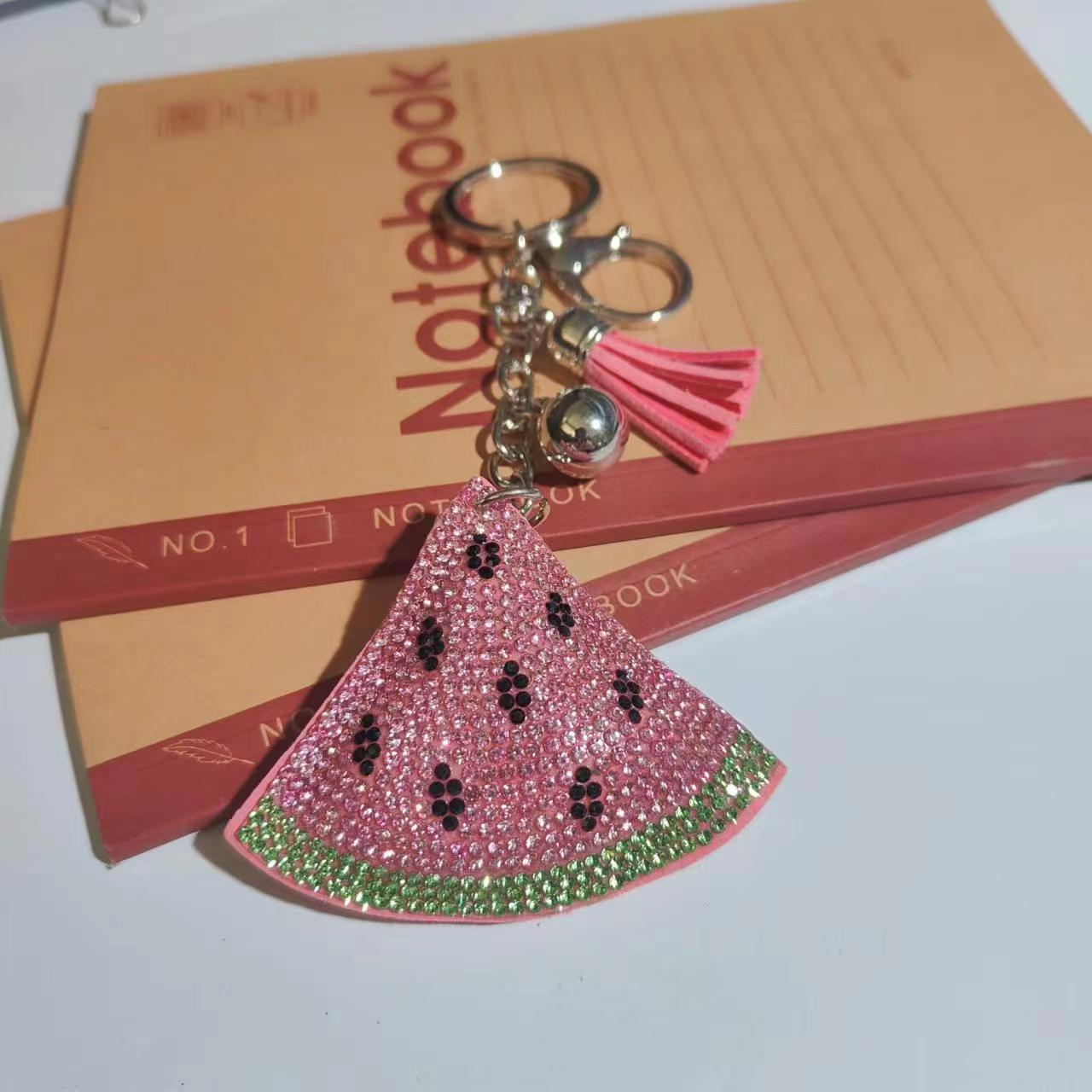 Keychain Classification 1 Piece Quantity 1 Piece Glam Cute Fruit Watermelon Flannel Diamond Unisex Keychain