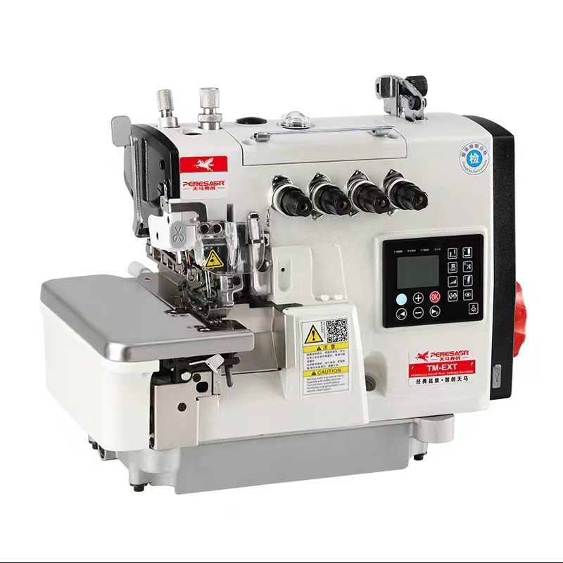 EXT máquina de coser de cuatro hilos de accionamiento directo hacia arriba y hacia abajo alimentación síncrona máquina de coser material grueso Super comer borde grueso máquina de franela