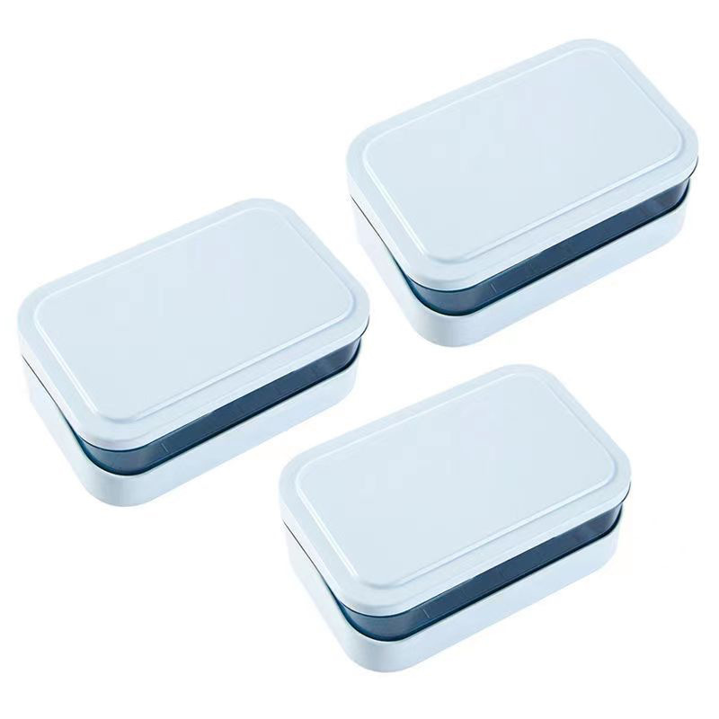 Caja de jabón de doble capa con tapa drenaje estudiante dormitorio hogar caja de jabón de lavandería rack de almacenamiento de baño de jabón caja de plástico