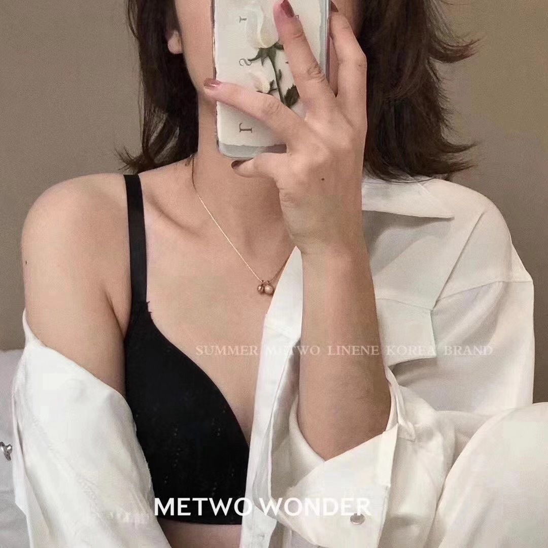 METWO Isla cero sentido triángulo taza de la ropa interior sin costuras Correa inalámbrica belleza espalda sexy pecho grande y pequeño sujetador para las mujeres