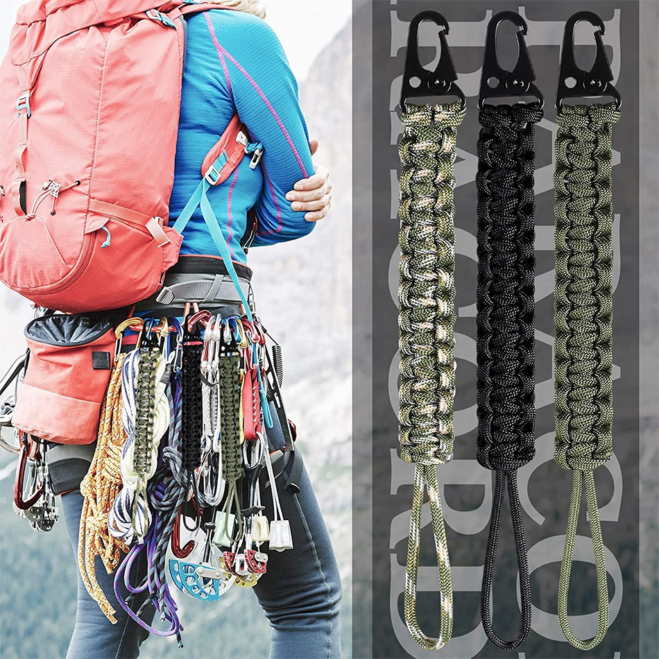 Amazon Venta caliente tejida a mano 7-Core montañismo cordón titular de la tarjeta universal águila boca cordón equipo al aire libre