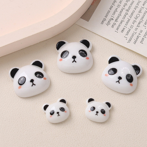Cartoon diy resin accessories panda head cream glue handmade hairpin phone case shoe buckle accessories batch