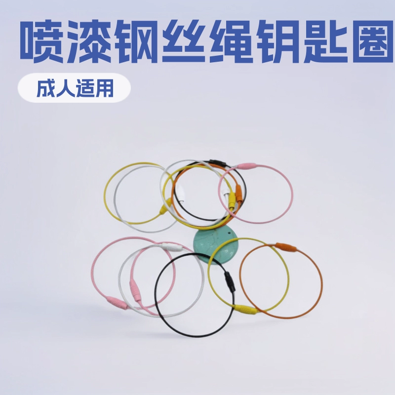 Окрашенный стальной канат Стальной канат с поворотным винтом брелок для ключей кольцо для багажа