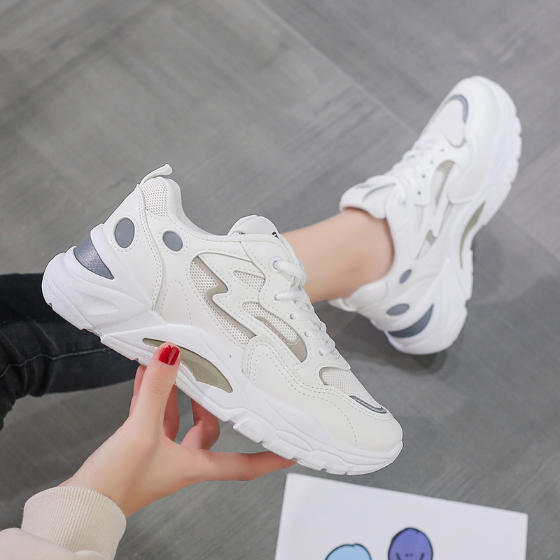 Trendy Dad Shoes for Women 2026 Autumn New Versatile Internet Celebrity White Mesh Breathable Casual Sneakers 811-1