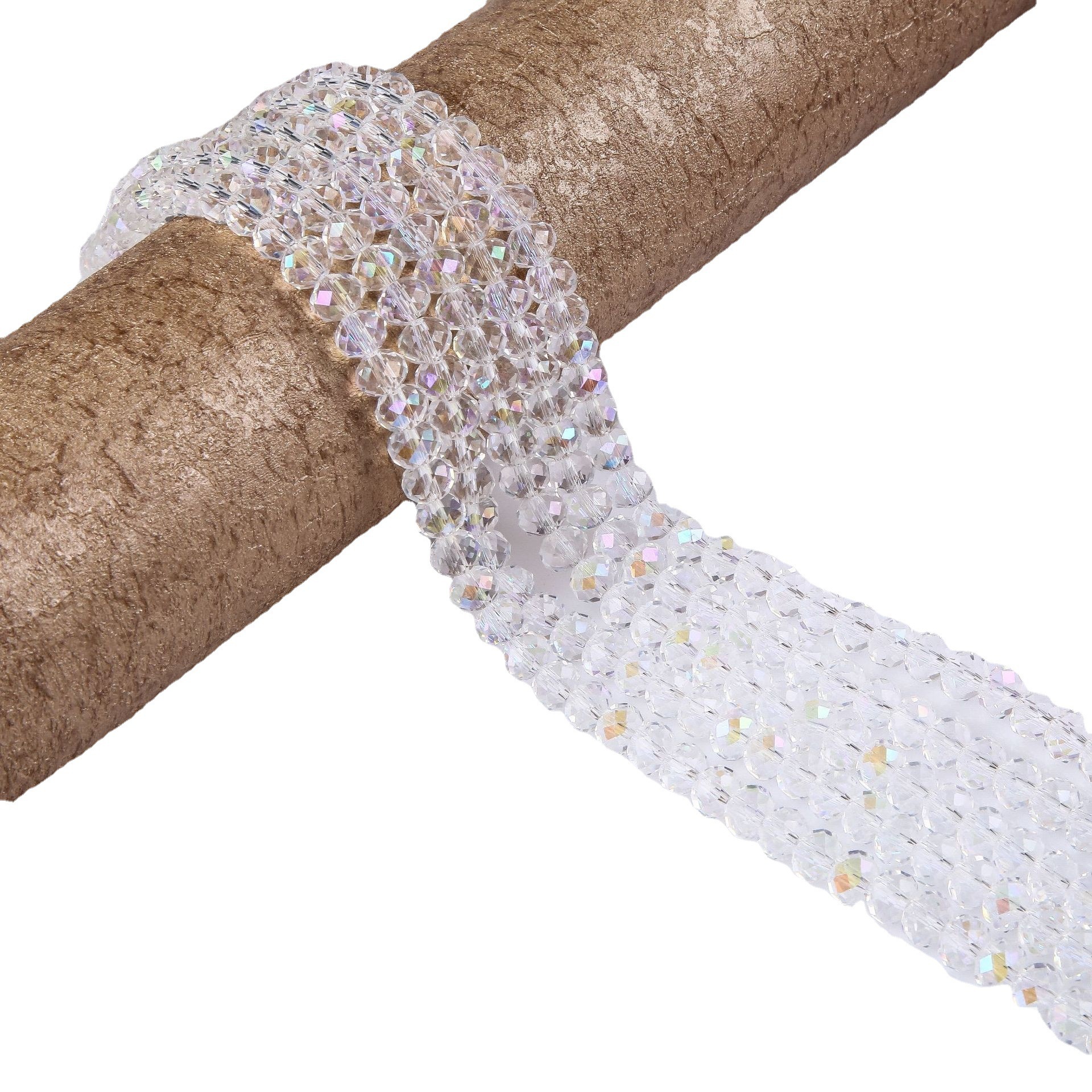 Cross-border wholesale AB color crystal flat beads cut surface beads diy glass wheel beads clothing hair accessories