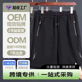 源头工厂外贸专供冰丝短裤男夏季休闲运动速干五分裤夏季新款男裤