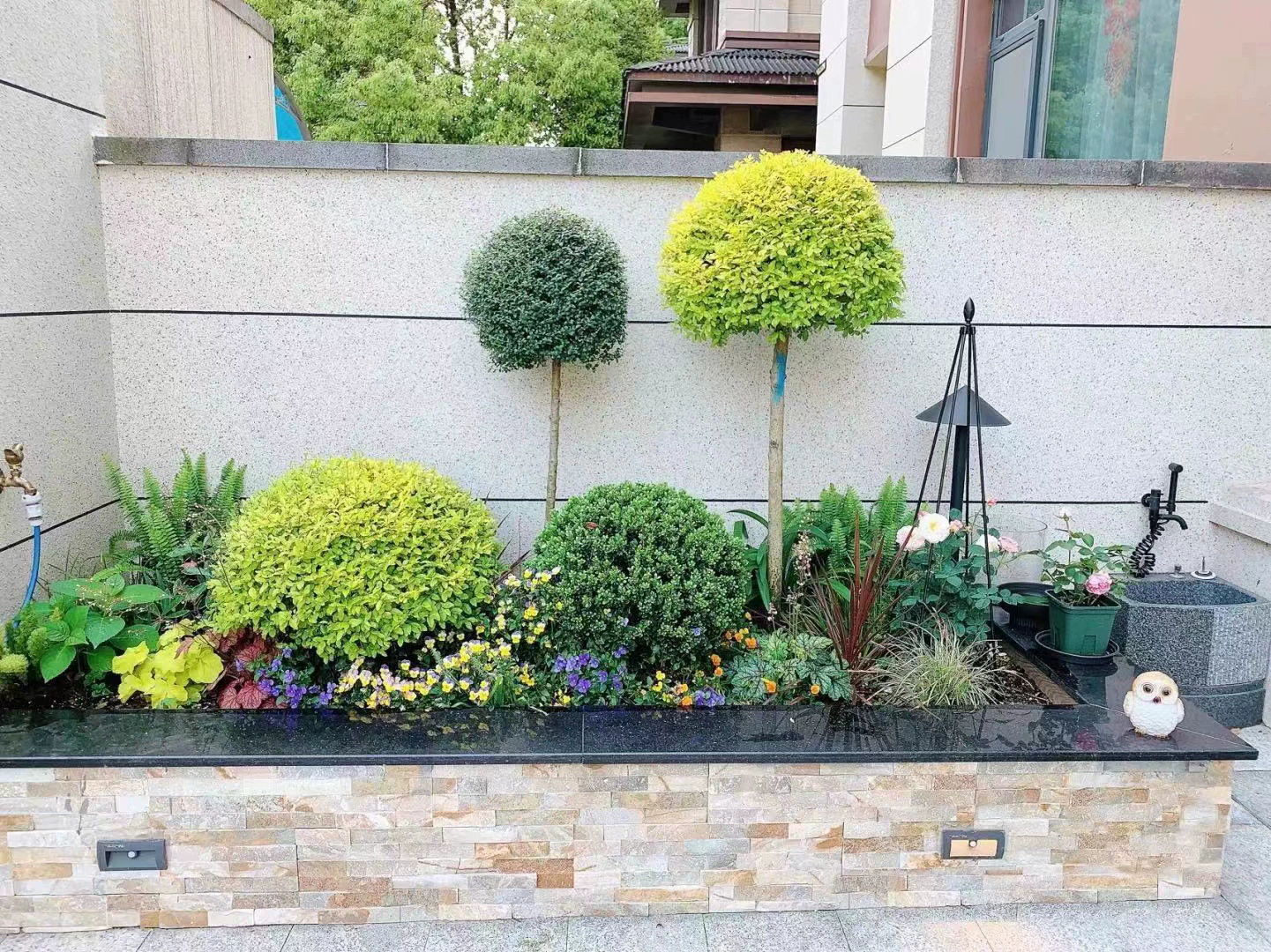 Ландшафтный дизайн Цветочная граница Моделирование растений Пейзаж Яркий Липовый леденец Сычуань-Юньнань Восковое дерево Двор Пейзаж Дерево