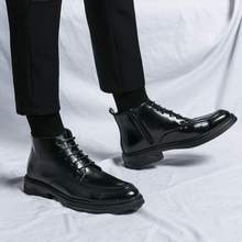 马丁靴男高帮2025中帮男士新款潮男鞋英伦风皮靴男款皮鞋秋冬潮款