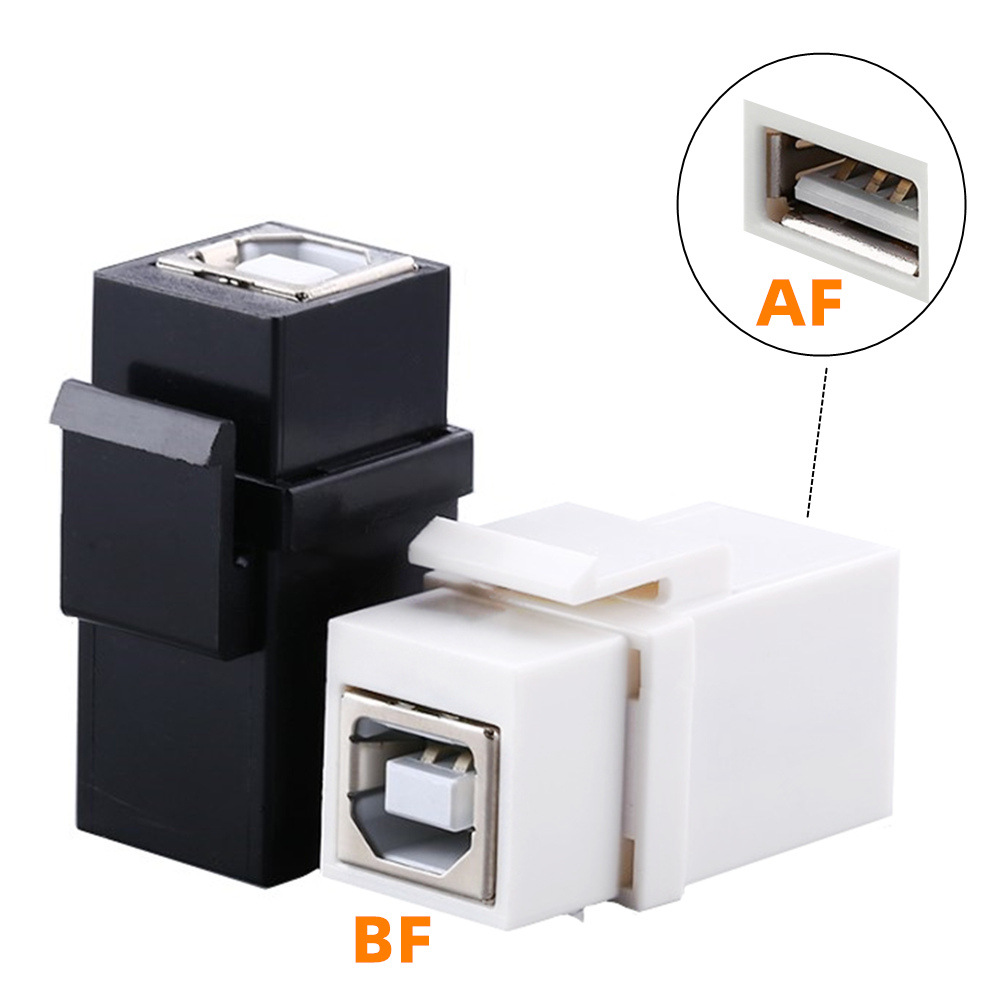 面板免焊卡扣头USB2.0 BF 转AF A Type母打印机模块母对母连接器