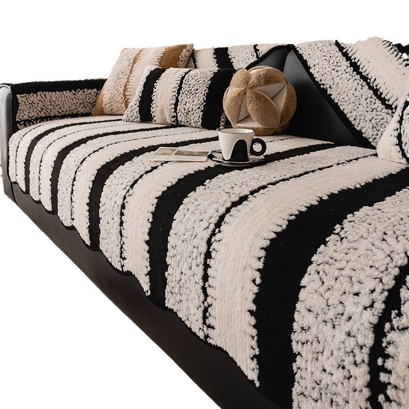 Cojín de sofá de lujo ligero de alta calidad, cojín de invierno de peluche, cojín recto, cubierta de sofá universal, toalla de invierno