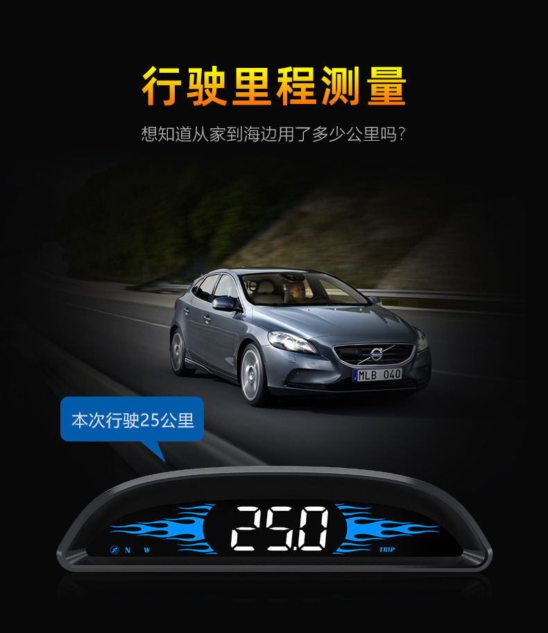 Universal Car HUD Head-Up Display Beidou GPS Car Driving Direction Time Display Cross-Border New Model