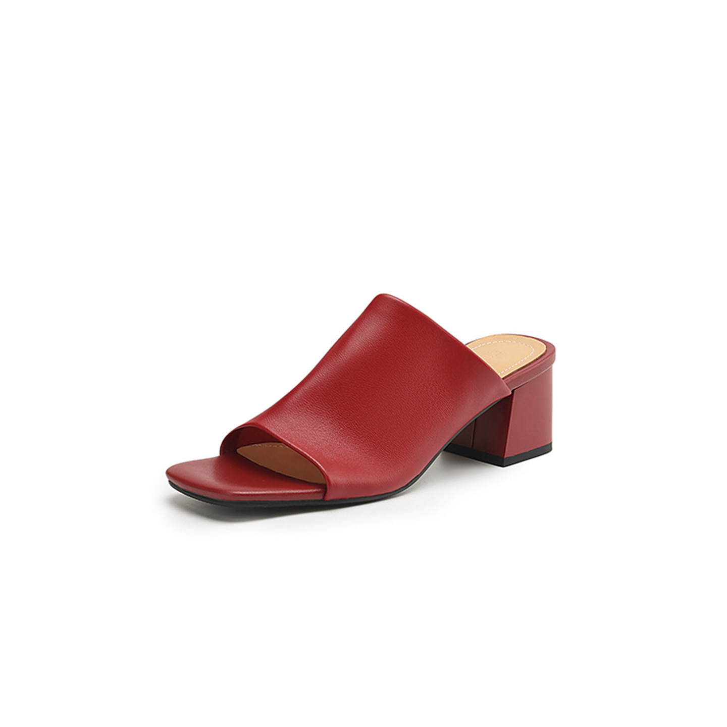 Sandal hở mũi nữ gót thấp quai ngang đế bằng 2,5 cm — Hạnh sắc (cao 2,5 cm) chi tiết 44