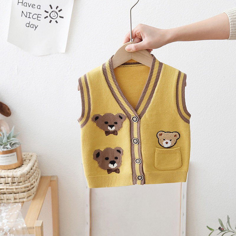 Chaleco de punto dividido para bebé Otoño e Invierno ropa exterior de bebé Chaleco de color sólido chaleco pequeño para chaqueta de niños medianos y pequeños
