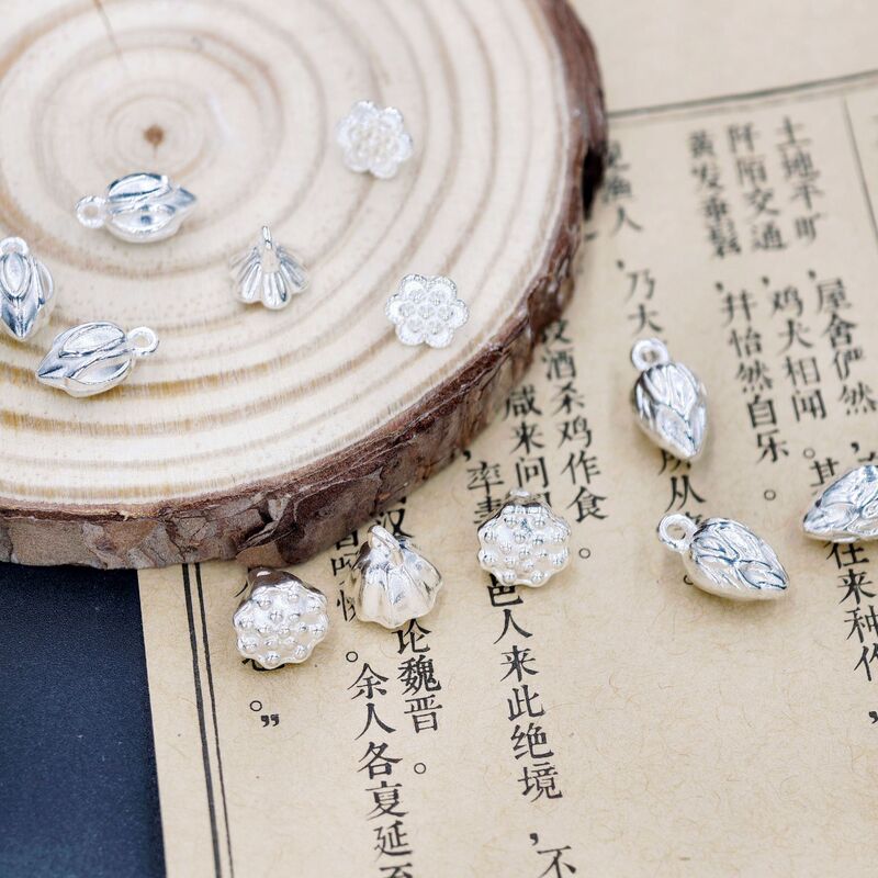 Alloy Lotus Seed Lotus DIY Jewelry Accessories Antique Handmade Accessories Material Bracelet Pendant Pendant Silver Plated Gold Plated