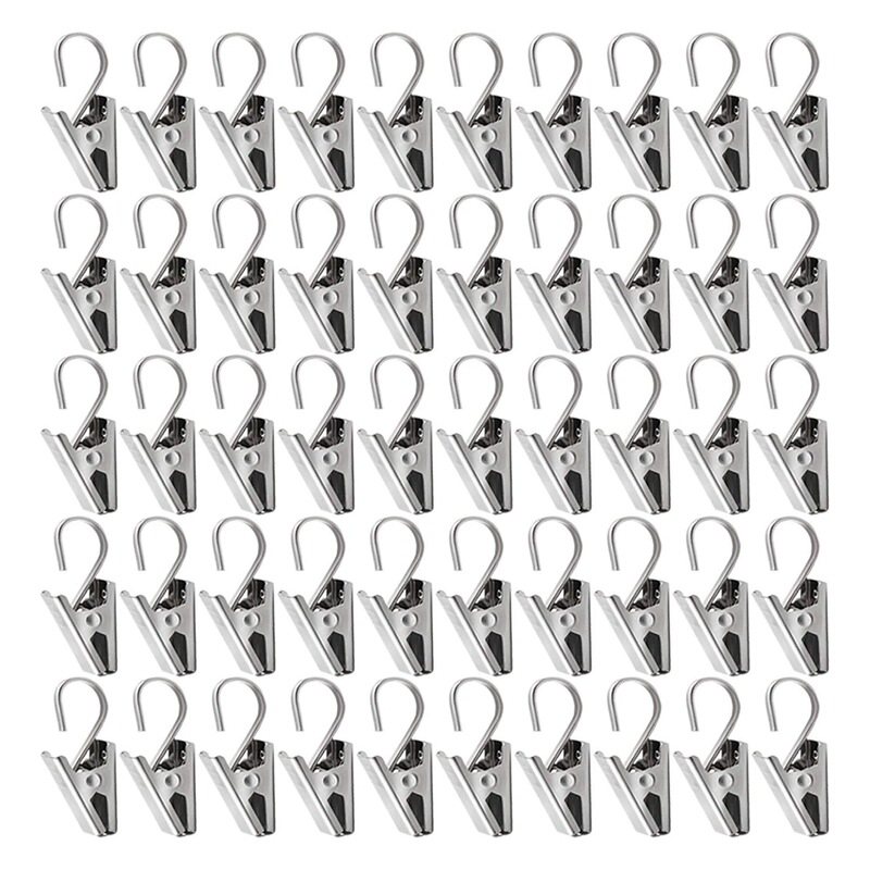 50 Pcs Stainless Steel Curtain Hooks Curtain Clips with Hooks S Hooks Decorative Outdoor Christmas Party Wire Rack 50 Pcs Stainless Steel Curtain Hooks Curtain Clips with Hooks S Hooks Decorative Outdoor Christmas Party Wire Rack