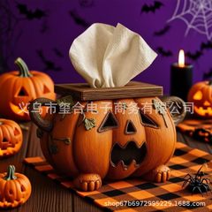 亚马逊Halloween Pumpkin Tissue Box Holder 万圣节南瓜纸巾盒架