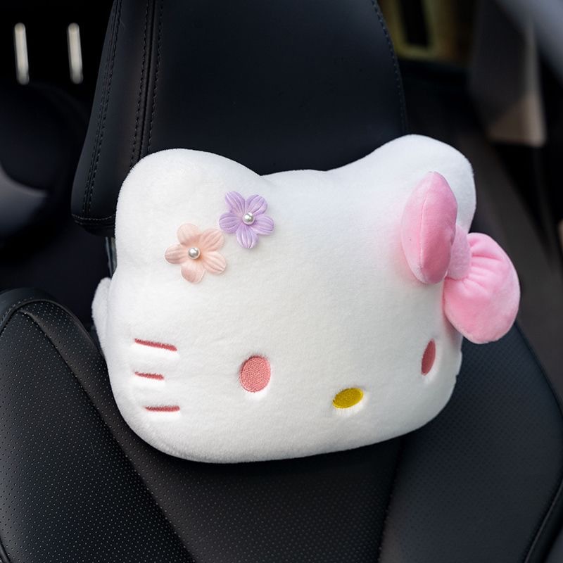 Cute Cartoon Cat Car Headrest Neck Pillow Car Seat Cushion Lumbar Support Backrest Cushion Pillow Neck Pillow