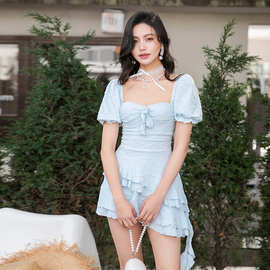 2026新款泳衣女连体裙式保守显瘦日系学生少女小胸海边度假风泳装