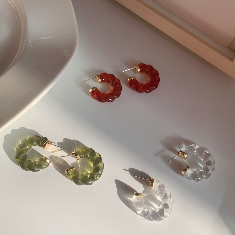 Title 3, Orecchini a forma di C con design vintage a spi...