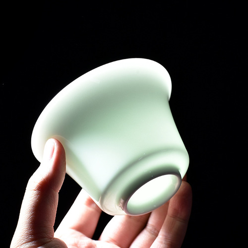 Wholesale Opening Gift Gongfu Tea Set with Logo Printing, Home Use, Milky White Ceramic Three Talents Cover Bowl Tea Pot Complete Set