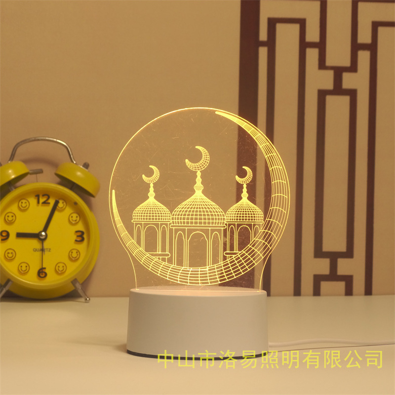 3D lámpara de noche acrílica atmósfera regalos de cabecera atmósfera lámpara de evento regalos al por mayor DIY lámpara de escritorio ideas de Navidad