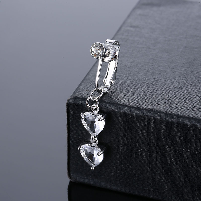 Sexy Heart Shape Copper Plating Zircon Belly Ring