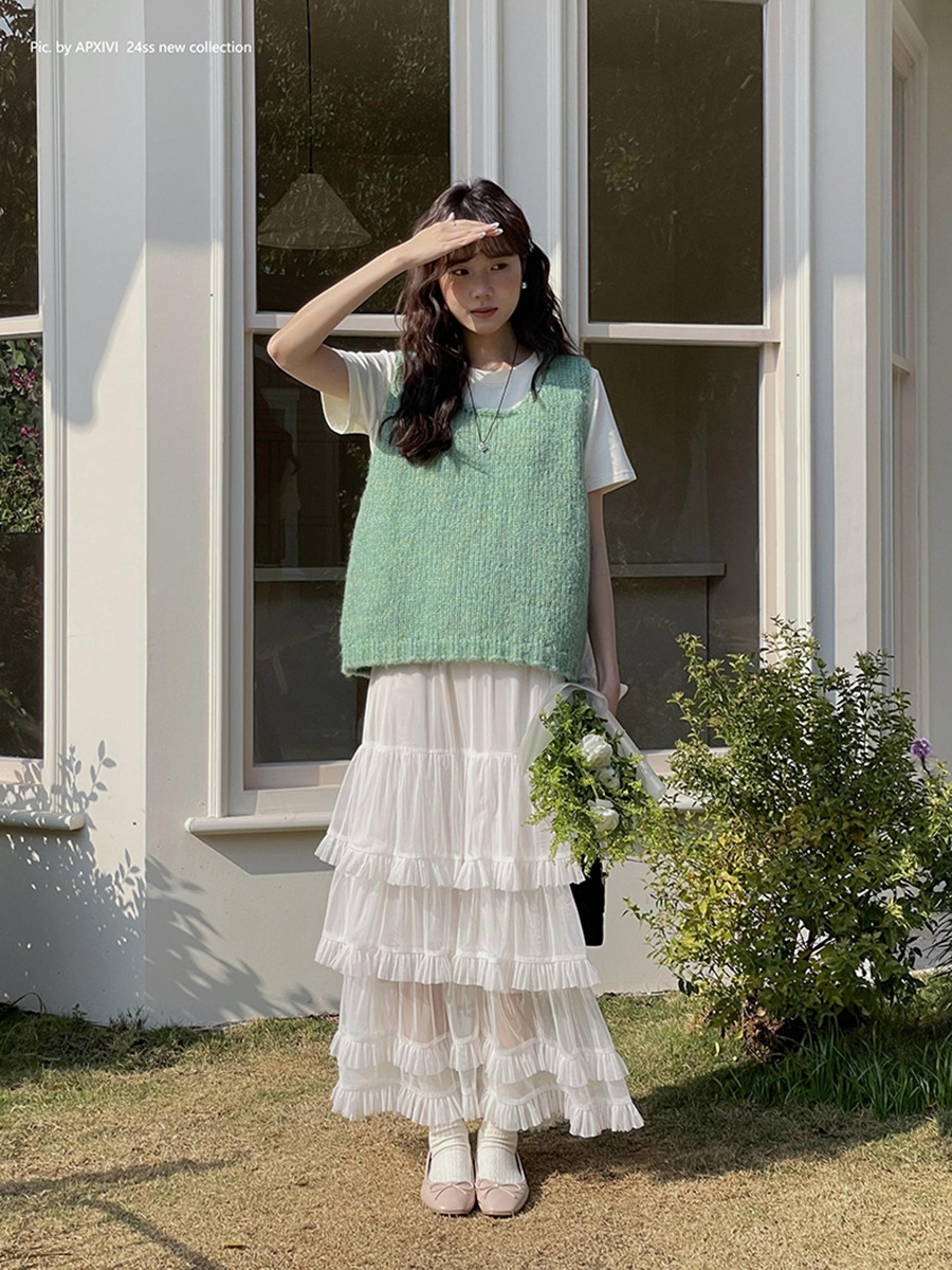 【フェアリーレイク 3色】歌明 フレンチレトロレースケーキスカート レディース 秋 Aラインスカート N704B