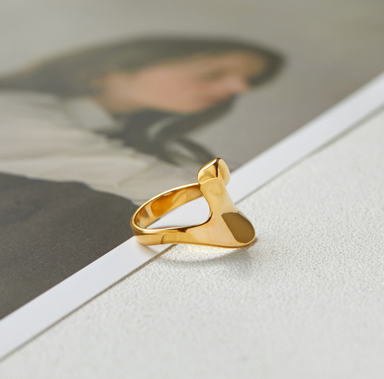 1 Piece Quantity Daily Occasion Titanium Steel Material Fashion Solid Color Titanium Steel Plating Rings 1 Piece