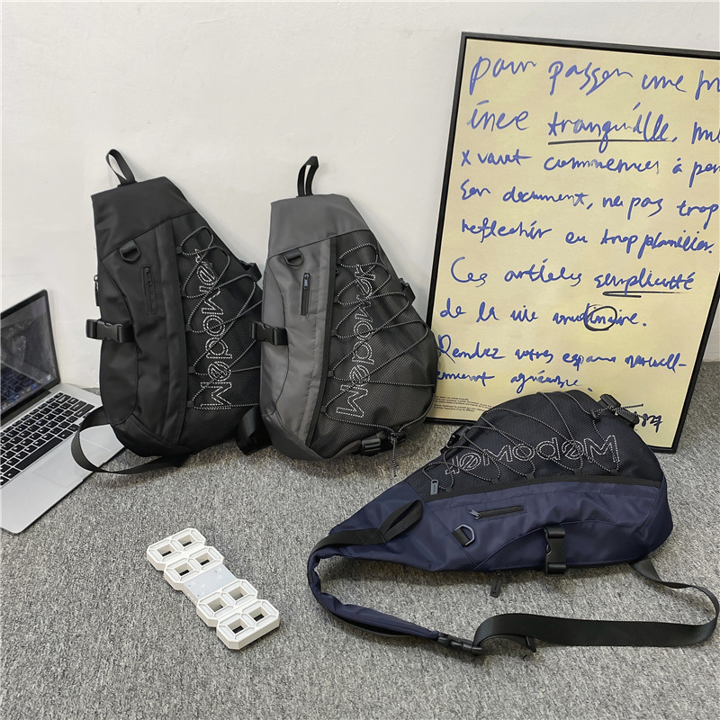 WEPOWER nueva moda Carta Grande de los hombres y las mujeres bolsa de pecho guardapolvos de la motocicleta de gran capacidad de hombro bolsa de mensajero