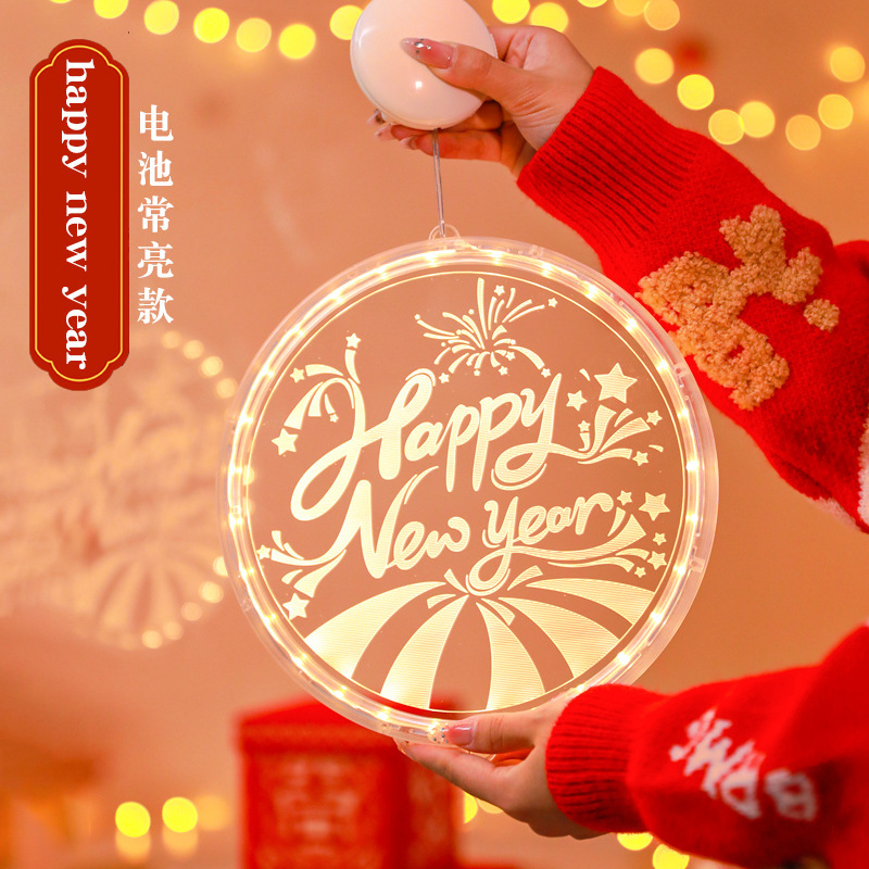 2024led Año Nuevo Lámpara decorativa Festival de Primavera luminoso fu carácter colgante Año Nuevo linterna ventana habitación diseño lámpara colgante