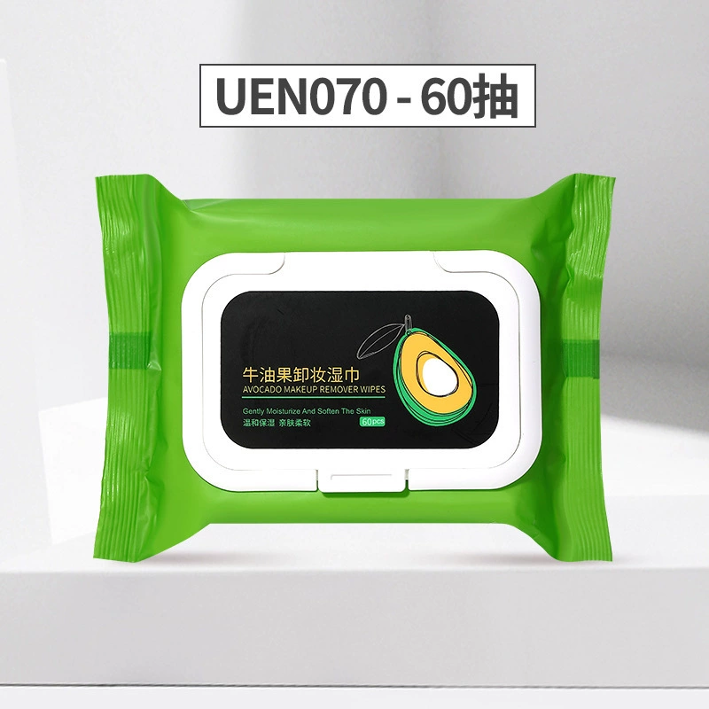 УЕНО Rose Scent Смывка для макияжа 60 насадок Большие утолщенные нетканые салфетки Flip Pull Wipe UEN069