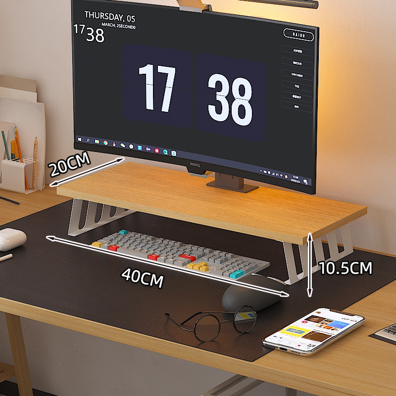 Estante de aumento de computadora Monitor de escritorio Pantalla de escritorio Soporte de pantalla Estante de almacenamiento de escritorio de oficina Estante