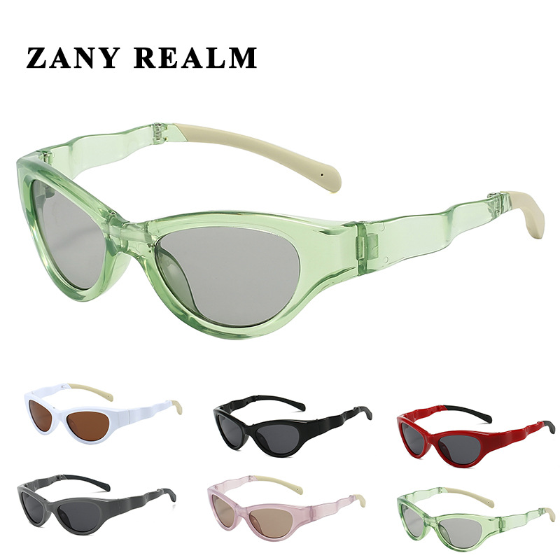 24 nuevo ojo de gato transfronterizo retro Y2K chica caliente futuro sentido de la tecnología Gafas de sol al aire libre diadema de ciclismo al aire libre sol plegable