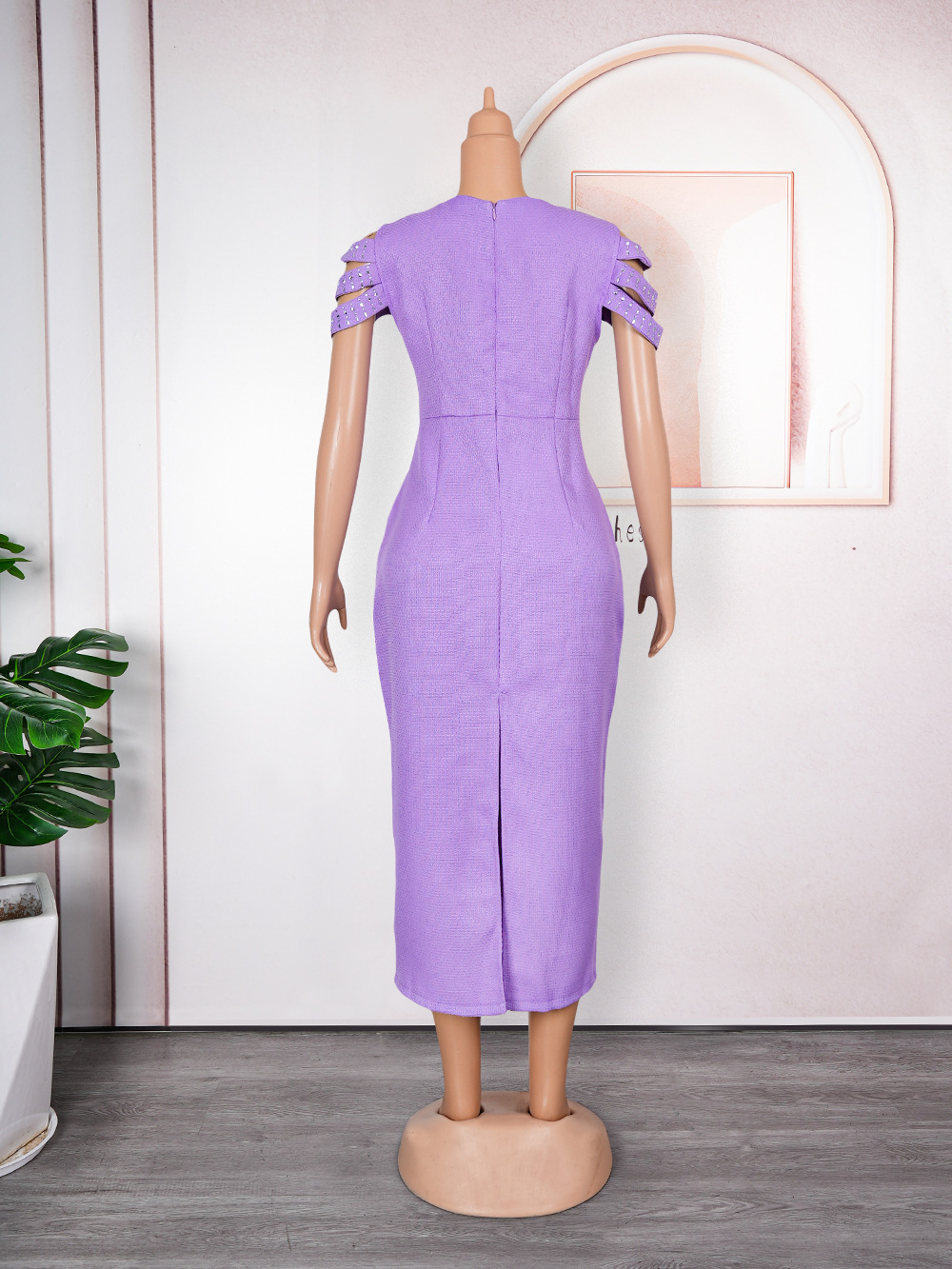 Damenbekleidung V-Ausschnitt sexy Bankettkleid in Übergröße Damenbekleidung heißes Diamant-Kleid mit kleinem Duft_voghion.com