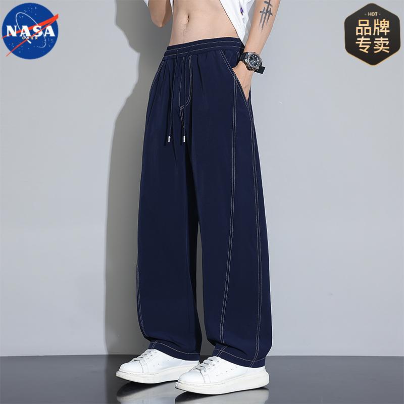 NASA Brand Joint Machete Pants Men's 2025 Summer Thin Quick-drying Stretch Fattening plus size Trendy Casual Pants