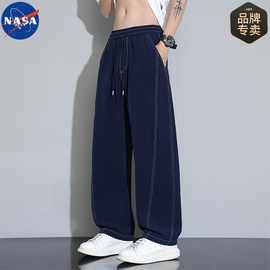 NASA品牌联名弯刀裤男2025夏季薄款速干弹力加肥大码潮流休闲裤子
