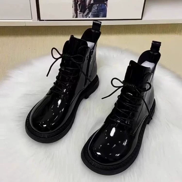 Иностранные сапоги Martin женские британские осенние и зимние новые шнуровки манго, короткие сапоги с толстым каблуком и плоские весенние сапоги плюс бархатные ватные сапоги